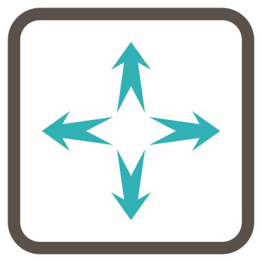 Genişletin okları vektör simgesi bir çerçeve içinde