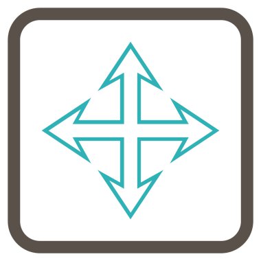 Genişletin okları vektör simgesi bir çerçeve içinde