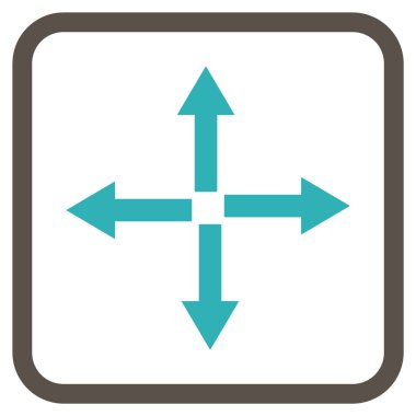 Genişletin okları vektör simgesi bir çerçeve içinde