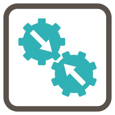 Dişli Tümleştirme vektör simgesi bir çerçeve içinde