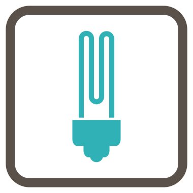 Floresan ampul vektör simgesi bir çerçeve içinde