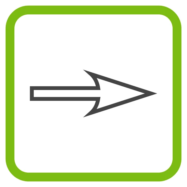 Sharp Arrow Icône vectorielle droite dans un cadre — Image vectorielle