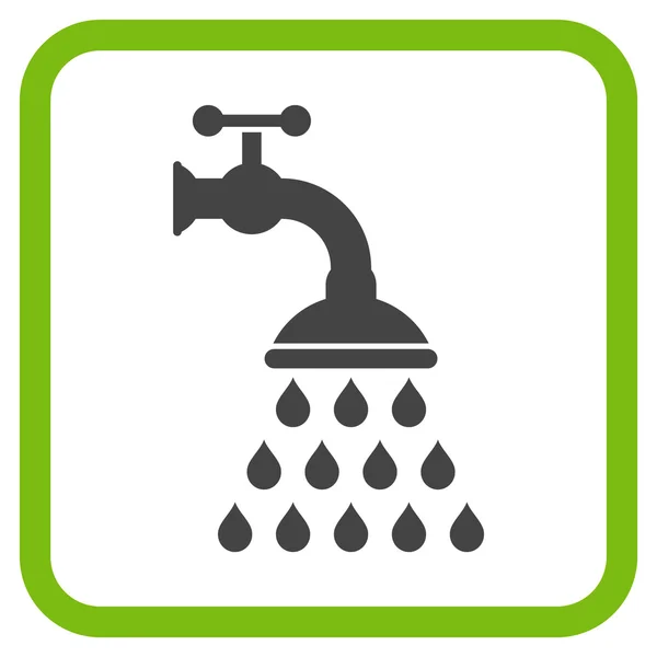Grifo de ducha Vector icono en un marco — Vector de stock