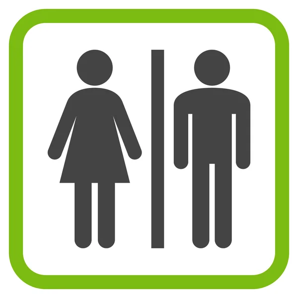 Wc Personen Vektor-Symbol in einem Rahmen — Stockvektor