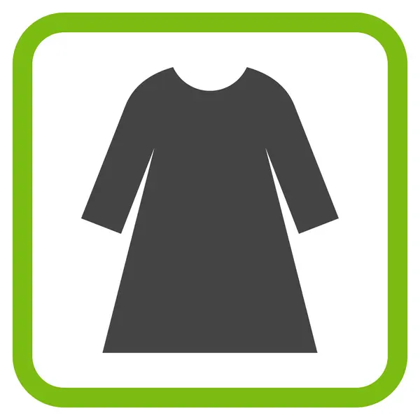 Kobieta sukienka wektor ikona w ramce — Wektor stockowy