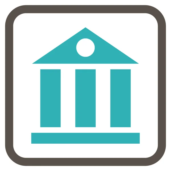 Ícone do vetor do edifício do banco em um quadro —  Vetores de Stock