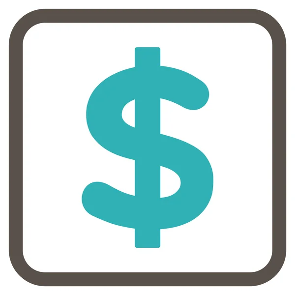 Dolar wektor ikona w ramce — Wektor stockowy
