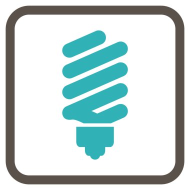 Floresan ampul vektör simgesi bir çerçeve içinde