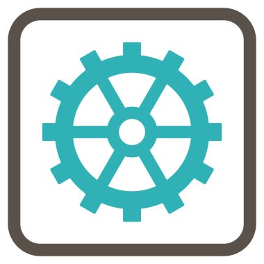 Dişli vektör simgesi bir çerçeve içinde