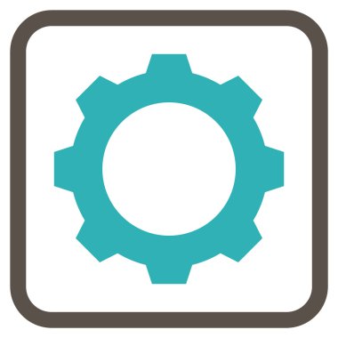 Dişli vektör simgesi bir çerçeve içinde