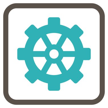 Dişli vektör simgesi bir çerçeve içinde