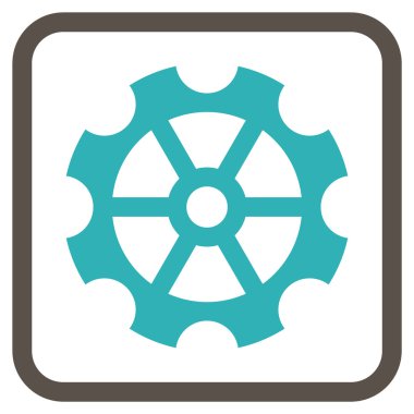 Dişli vektör simgesi bir çerçeve içinde