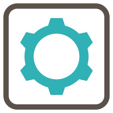 Dişli vektör simgesi bir çerçeve içinde