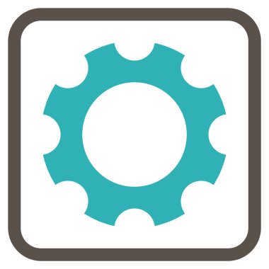 Dişli vektör simgesi bir çerçeve içinde