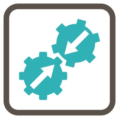 Dişli Tümleştirme vektör simgesi bir çerçeve içinde