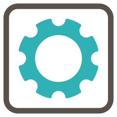 Dişli vektör simgesi bir çerçeve içinde