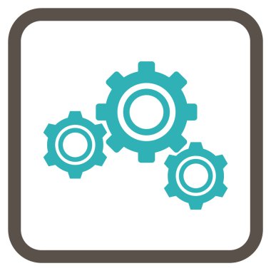 Gears'ı vektör simgesi bir çerçeve içinde