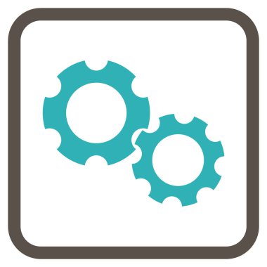 Gears'ı vektör simgesi bir çerçeve içinde