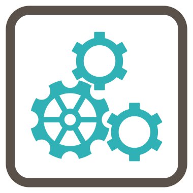 Gears'ı vektör simgesi bir çerçeve içinde