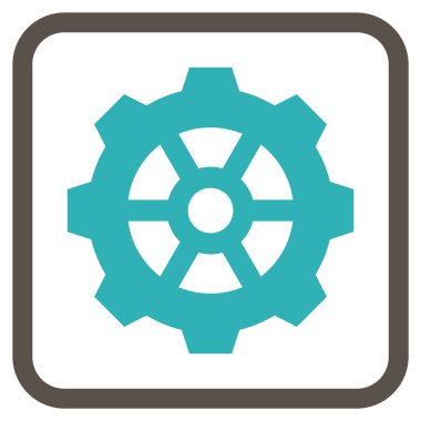 Dişli vektör simgesi bir çerçeve içinde