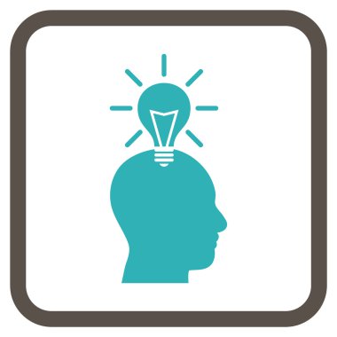 Dahi ampul vektör simgesi bir çerçeve içinde