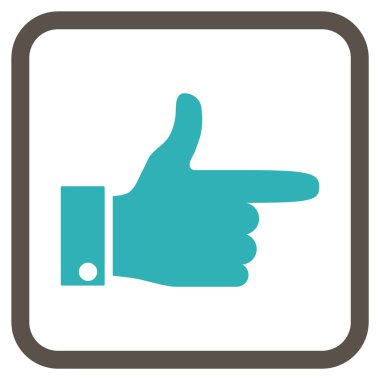 El işaretçisi doğru vektör simgesi bir çerçeve içinde