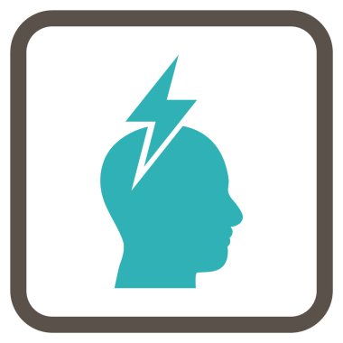 Baş ağrısı vektör simgesi bir çerçeve içinde