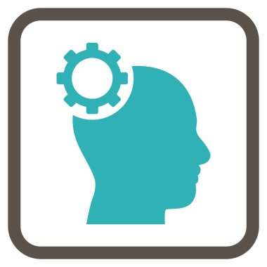 Akıl dişli vektör simgesi bir çerçeve içinde