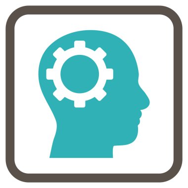 Akıl dişli vektör simgesi bir çerçeve içinde