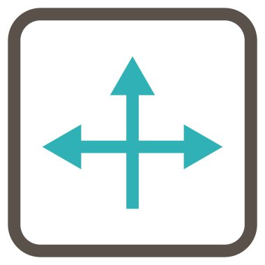 Kavşak yön vektör simgesi bir çerçeve içinde