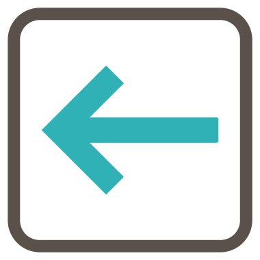 Sol ok vektör simgesi bir çerçeve içinde