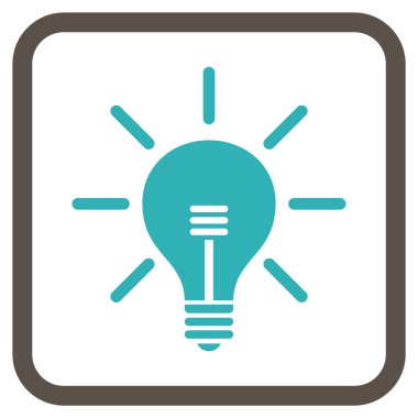 Ampul vektör simgesi bir çerçeve içinde