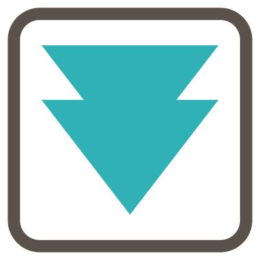 Vektör simgesi bir çerçeve içinde aşağı iner