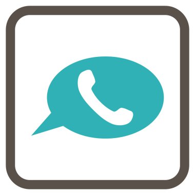 Telefon iletisi vektör simgesi bir çerçeve içinde