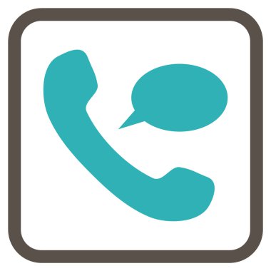 Telefon iletisi vektör simgesi bir çerçeve içinde