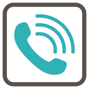 Telefon vektör simgesi bir çerçeve içinde