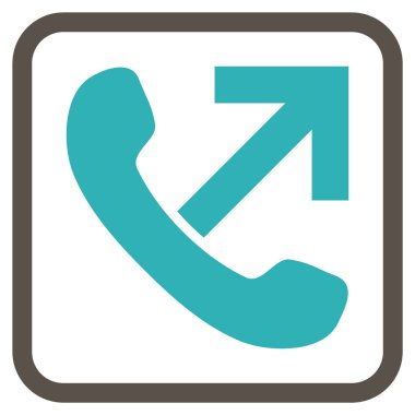 Giden arama vektör simgesi bir çerçeve içinde