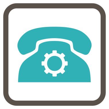 Telefon ayarları vektör simgesi bir çerçeve içinde