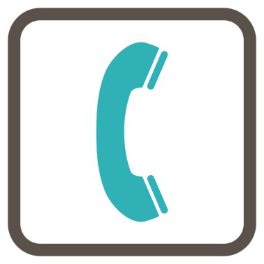 Telefon alıcı vektör simgesi bir çerçeve içinde