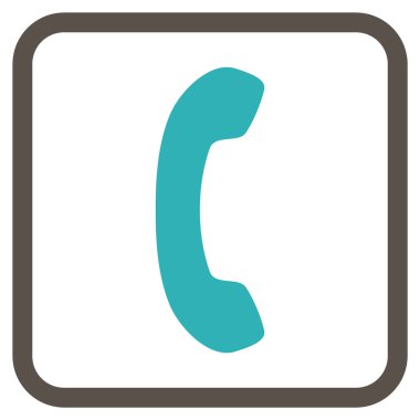 Telefon alıcı vektör simgesi bir çerçeve içinde