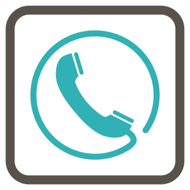 Telefon vektör simgesi bir çerçeve içinde