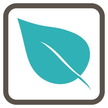 Bitki yaprak vektör simgesi bir çerçeve içinde