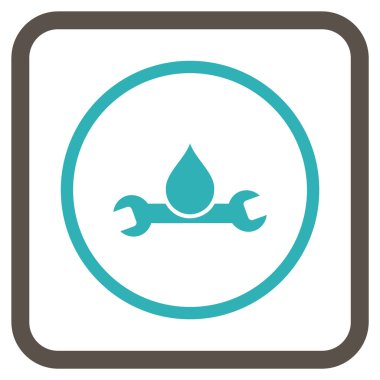 Sıhhi tesisat vektör simgesi bir çerçeve içinde