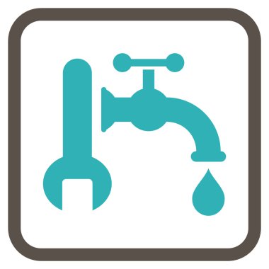 Sıhhi tesisat vektör simgesi bir çerçeve içinde