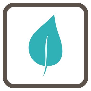 Bitki yaprak vektör simgesi bir çerçeve içinde