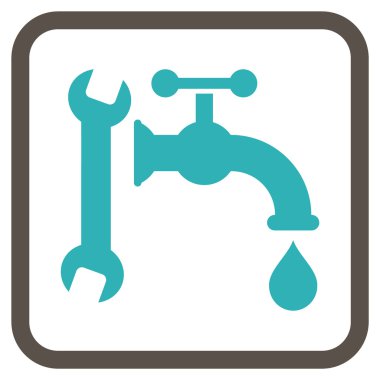 Sıhhi tesisat vektör simgesi bir çerçeve içinde