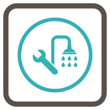 Sıhhi tesisat vektör simgesi bir çerçeve içinde