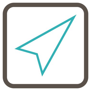 İşaretçiyi doğru yukarı vektör simgesi bir çerçeve içinde