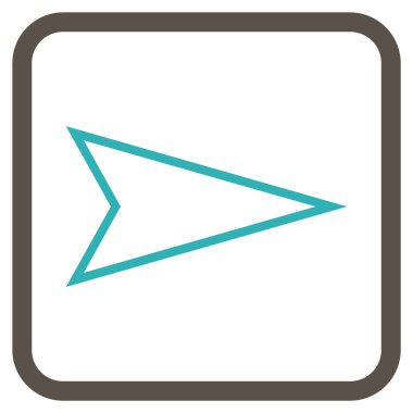 İşaretçi doğru vektör simgesi bir çerçeve içinde