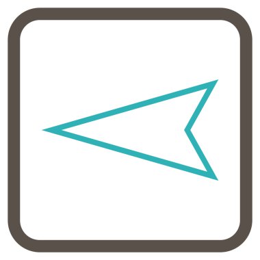 İşaretçi sol vektör simgesi bir çerçeve içinde